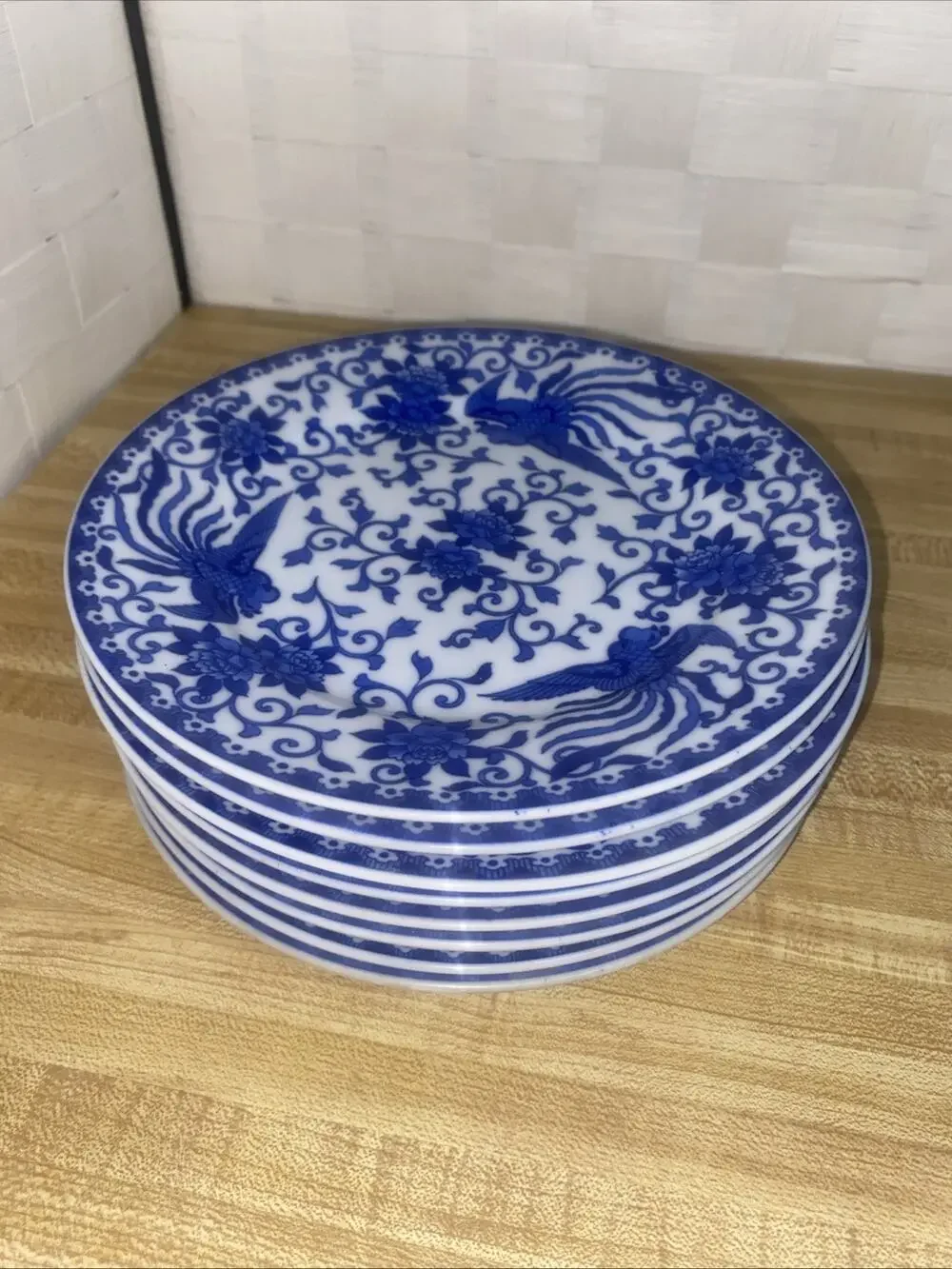 Set Of 8 Salad Lunch Plates 7-3/4” NORITAKE HOWO Flying Phoenix Japan
